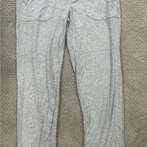 Democracy Women’s Ribbed Jogger Gray Drawstring Pants Size M